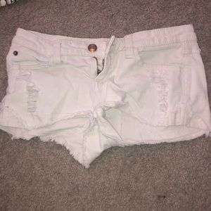 White jean shorts